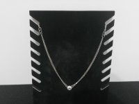 Viergeteilte Halskette Silberfarben mit Ringanh&auml;nger und eingearbeiteten Glasdiamanten
